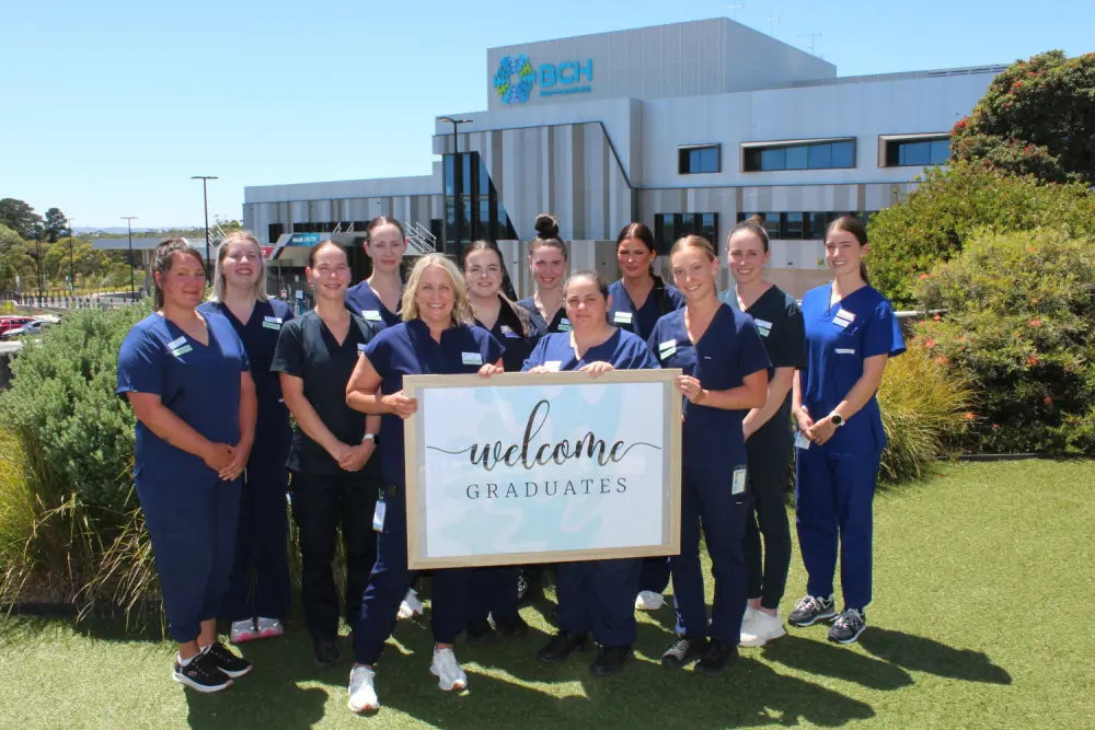 Graduate Nurses at Wonthaggi Hospital, from left, Julie Hawkins, Nicola Eccles, Anais Sibly, Gemma Hughes, Kate Brosnan, Bella Lockett, Maggie Gibson, Emma Evans, Hannah Sellings, Georgia Dakin, Bonny Huitema and Charlotte Roberts.
