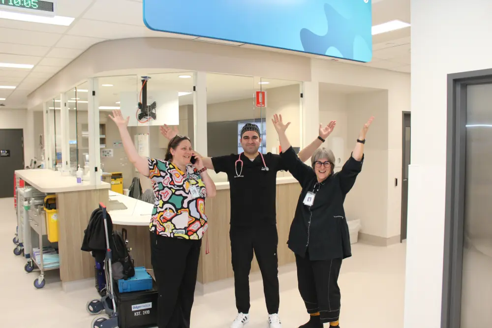 Urgent Care Centre staff, from left, Registered Nurse Reine Higgins, Dr Romman Iqbal and Registered Nurse Linda Goltz will care for you at the Phillip Island Community Hospital